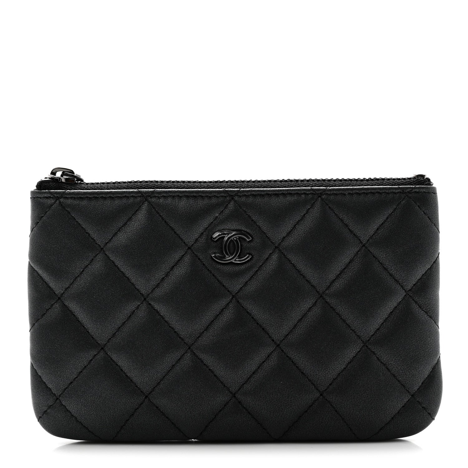 Chanel Pearly Lambskin Quilted Small Cosmetic Case So Black 1 of 8