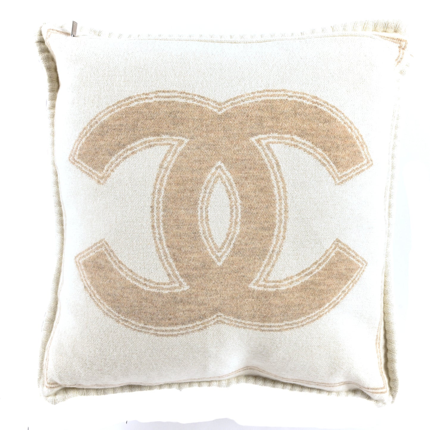 Merino Wool Cashmere CC Pillow Beige Off White