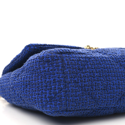 Chanel Tweed Quilted Large Chanel 19 Flap Blue 9 of 10