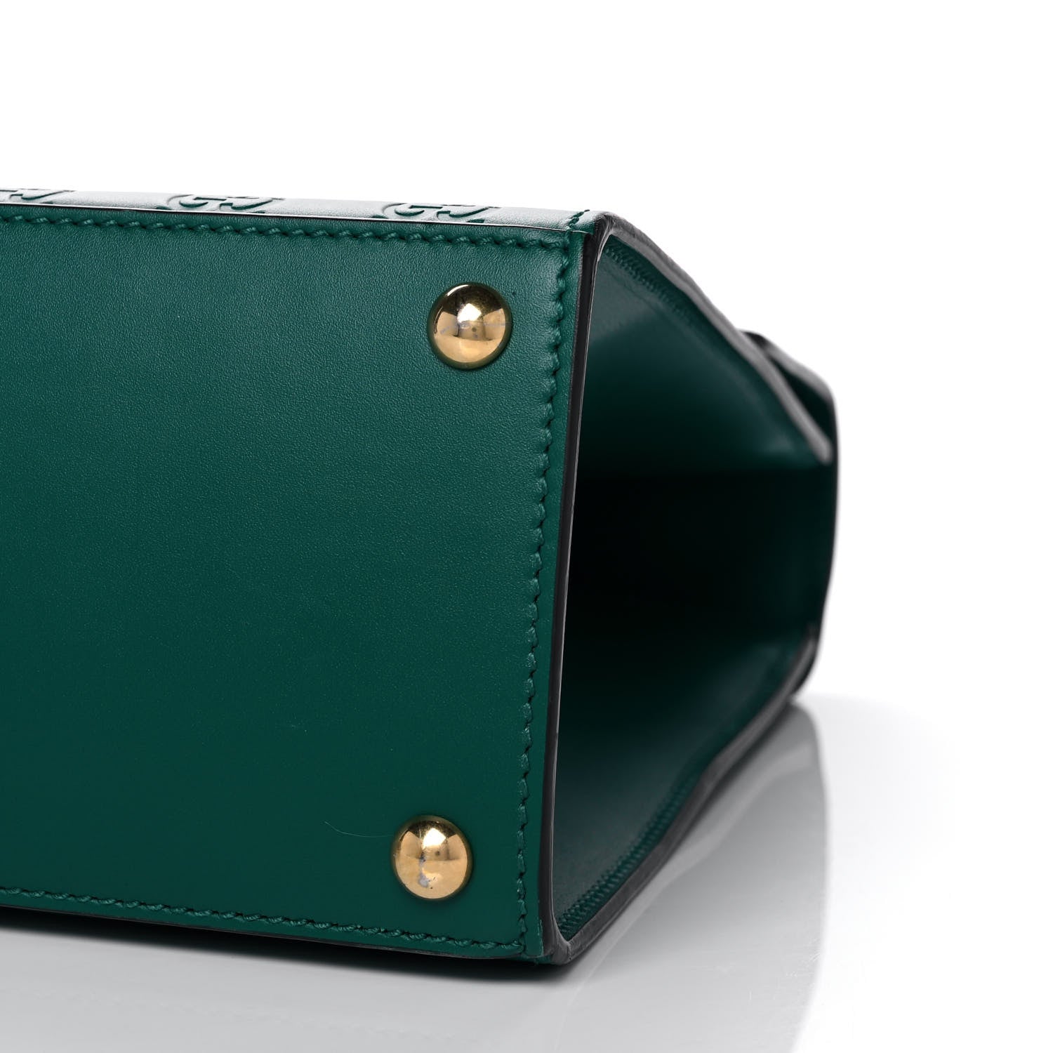 Gucci Guccissima Signature Medium Padlock Top Handle Bag Emerald 11 of 12