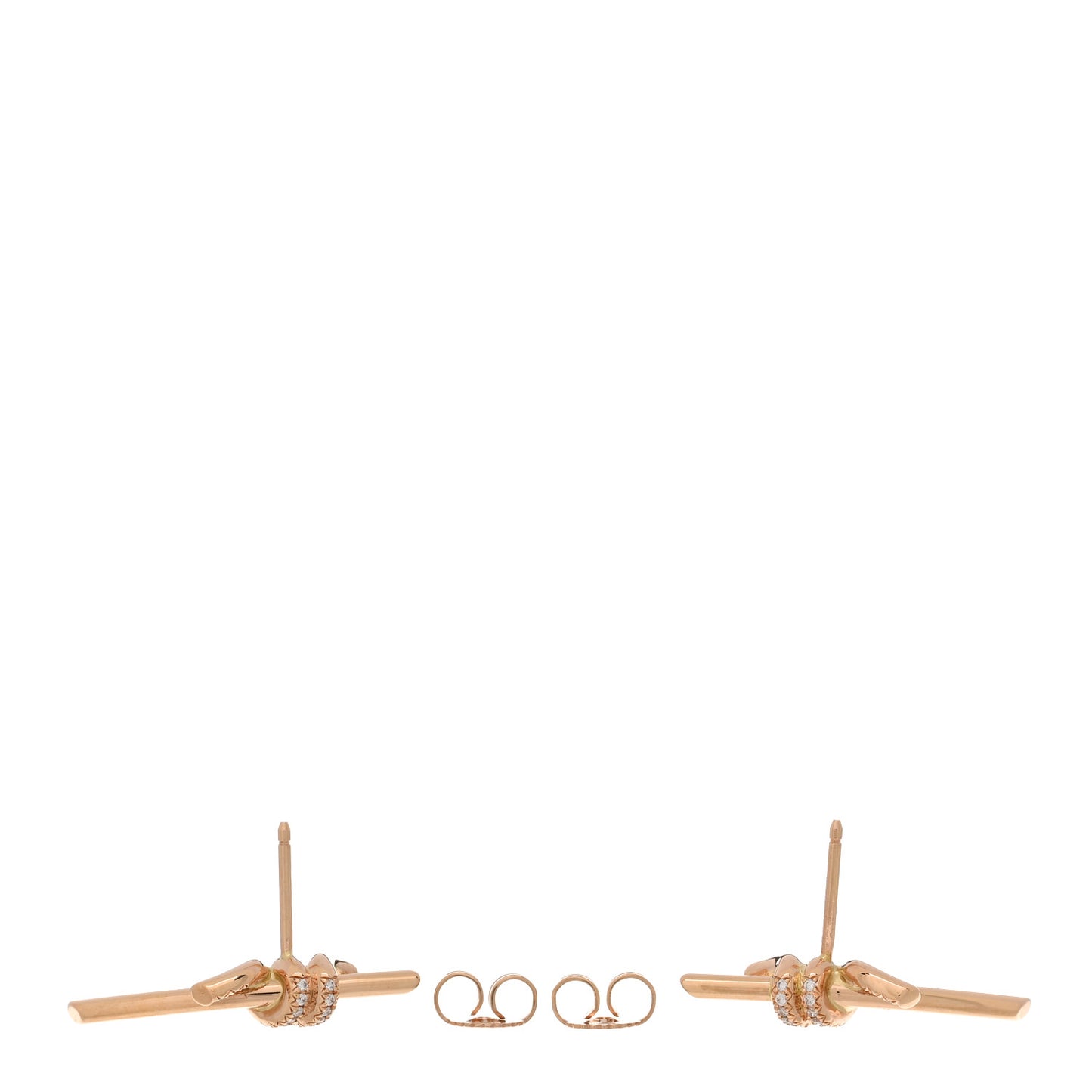 18K Rose Gold Diamond Tiffany Knot Earrings