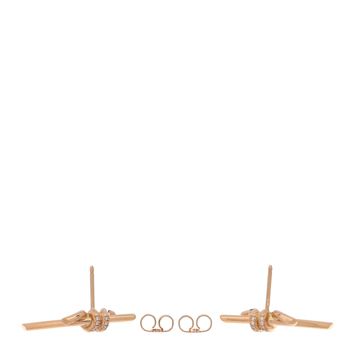 Tiffany 18K Rose Gold Diamond Tiffany Knot Earrings 3 of 5