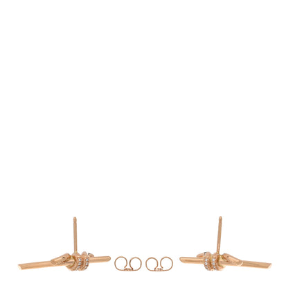 Tiffany 18K Rose Gold Diamond Tiffany Knot Earrings 3 of 5