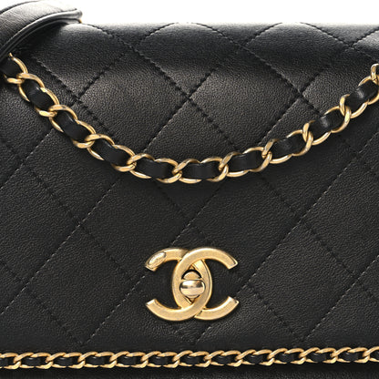 Chanel Calfskin Stitched Chain Flap Black 8 of 11