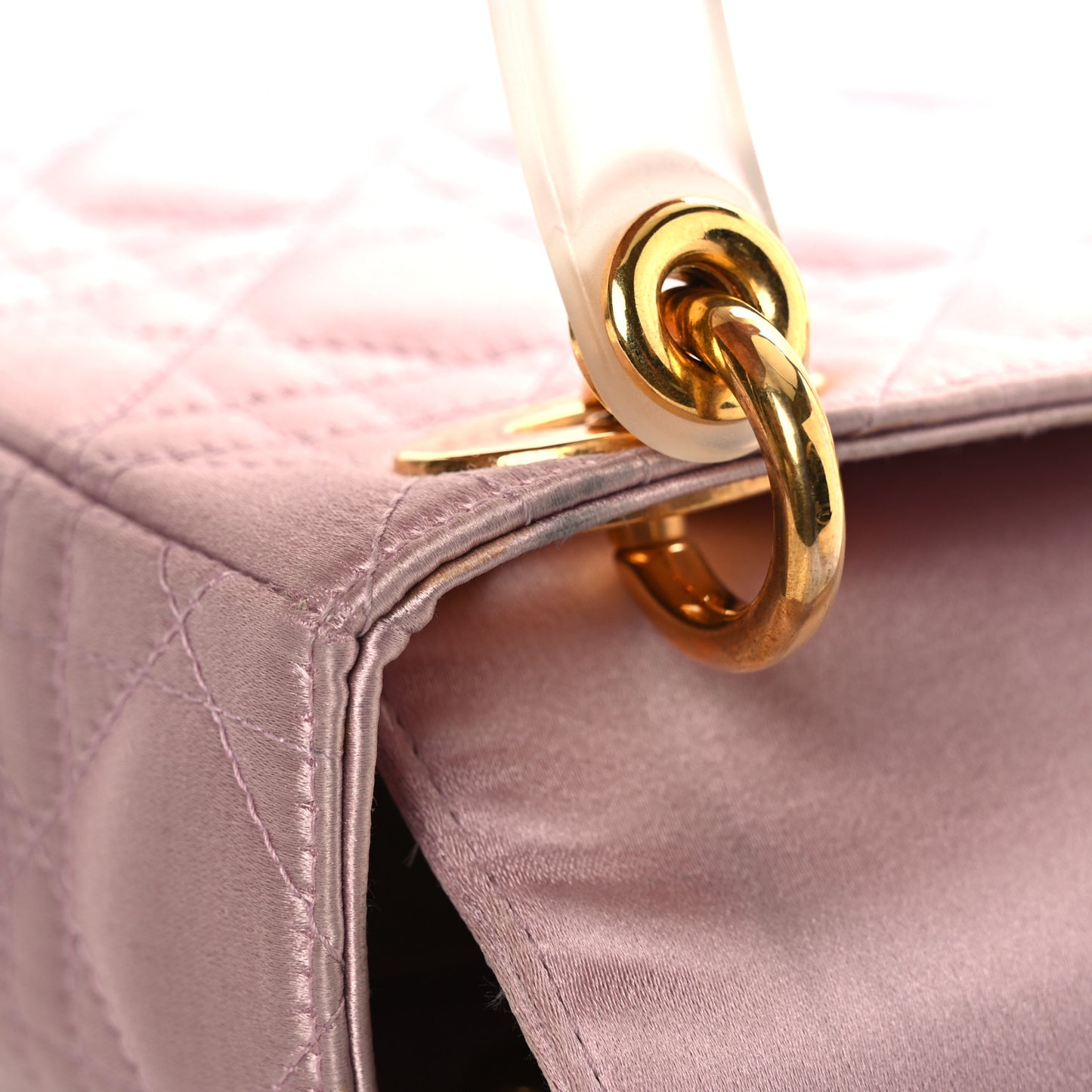 Satin Swarovski Crystal Acrylic PVC Cannage Mini Lady Dior Pink