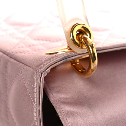 Christian Dior Satin Swarovski Crystal Acrylic PVC Cannage Mini Lady Dior Pink 15 of 15