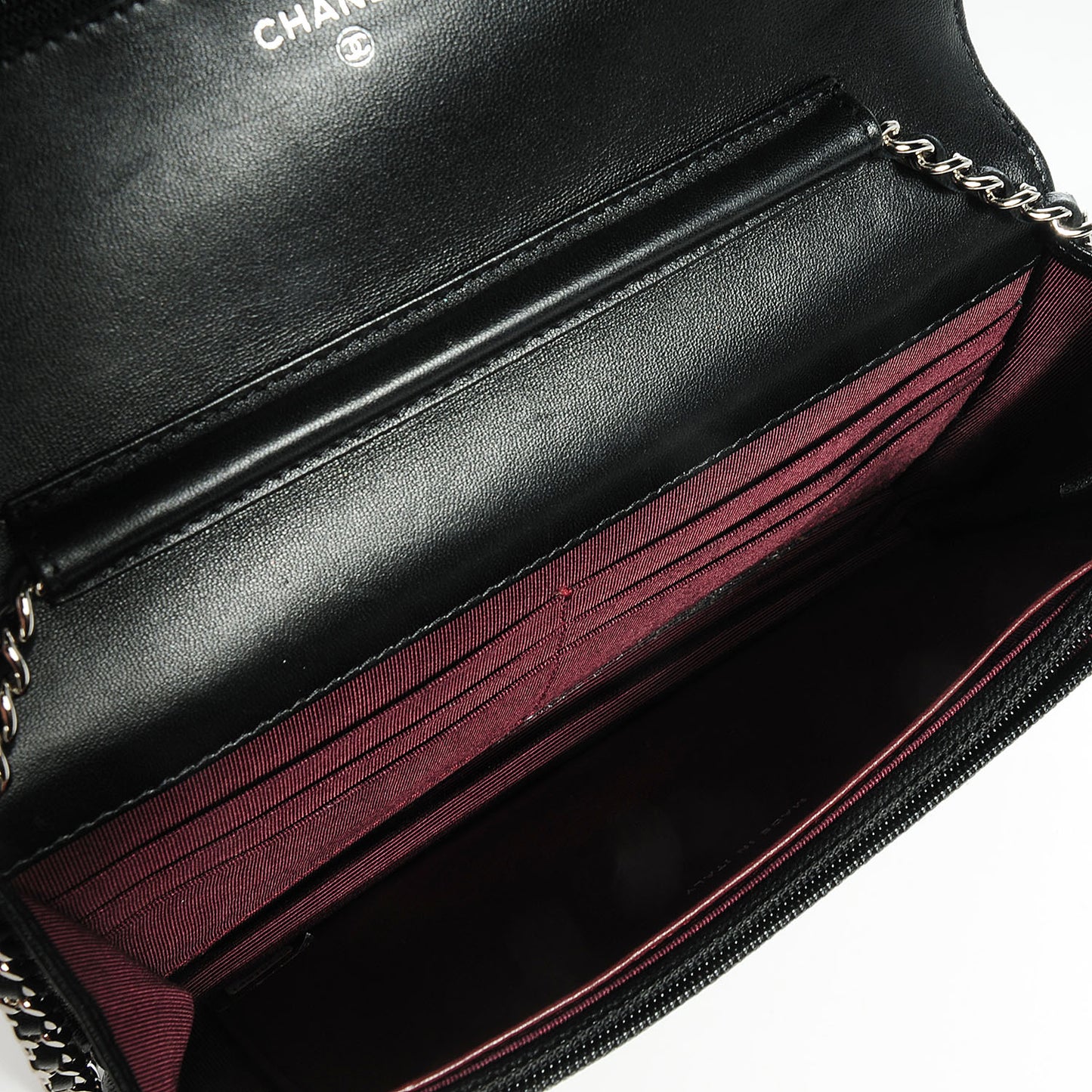 Lambskin Quilted Wallet On Chain WOC Black