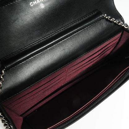 Chanel Lambskin Quilted Wallet On Chain WOC Black 6 of 9