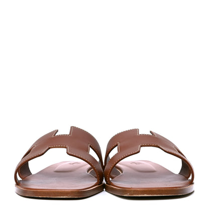 Hermes Box Calfskin Oran Sandals 41 Gold 2 of 4