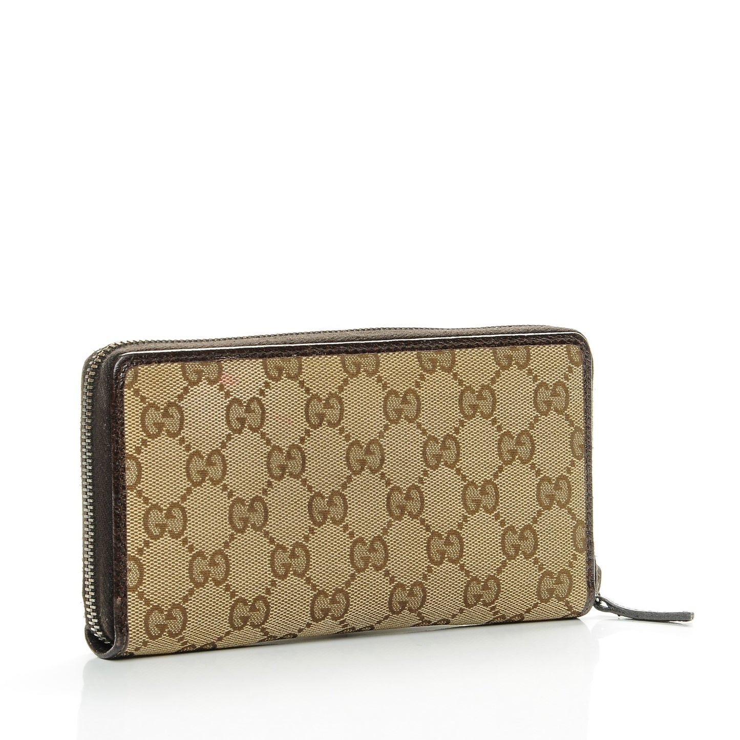 Monogram Metal Bar Zip Around Wallet Dark Brown