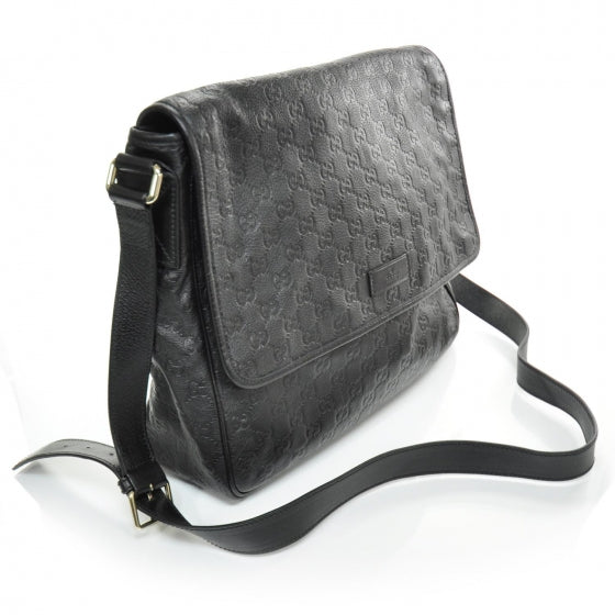Gucci Guccissima Joy Flap Messenger Bag Black 3 of 9
