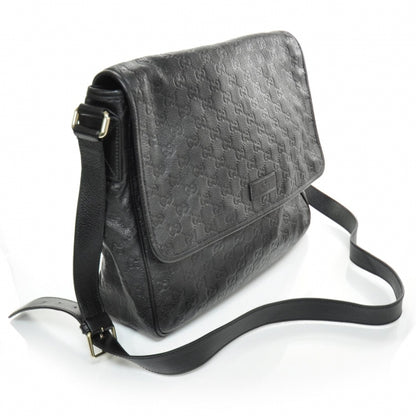 Gucci Guccissima Joy Flap Messenger Bag Black 3 of 9