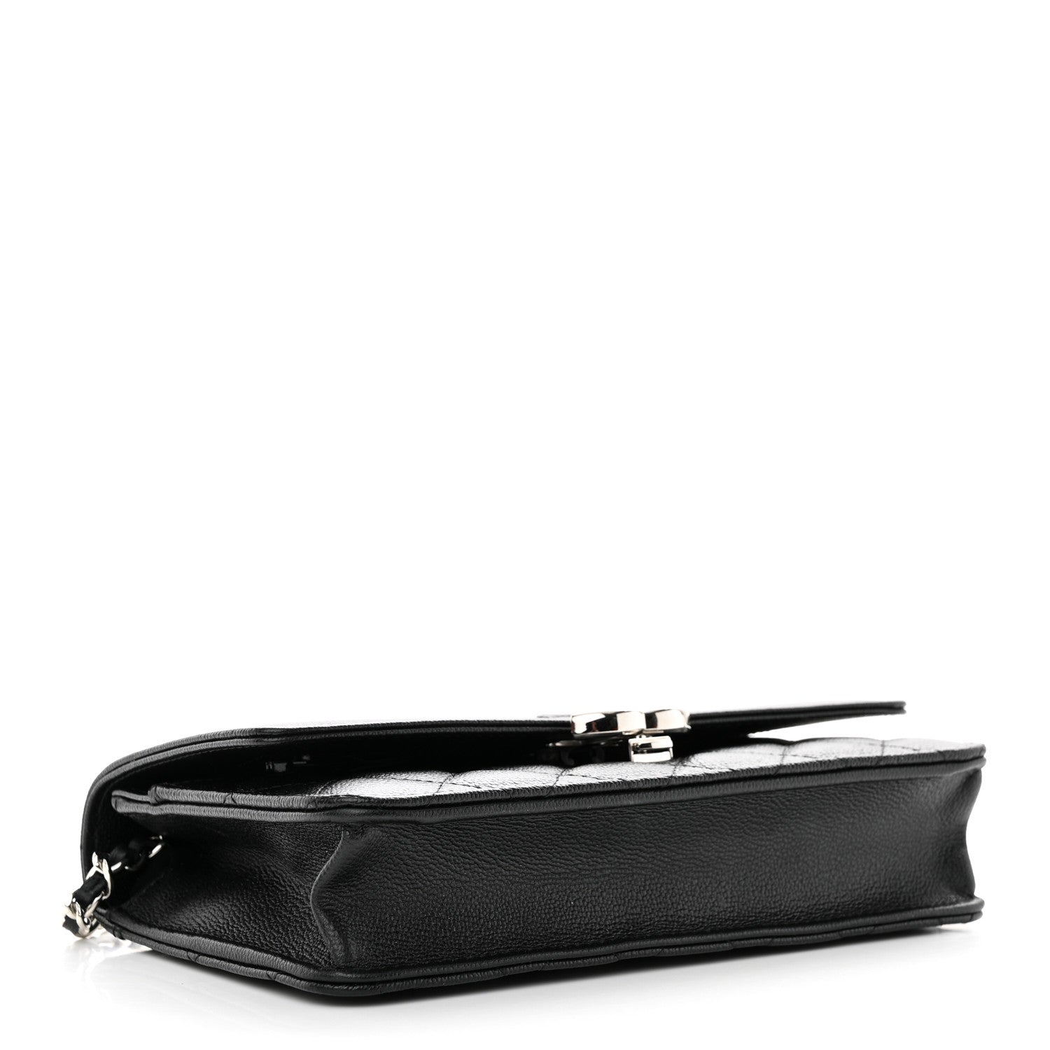 Chanel Grained Calfskin Quilted CC Box Wallet On Chain WOC Black 4 of 12