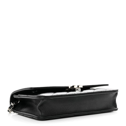 Chanel Grained Calfskin Quilted CC Box Wallet On Chain WOC Black 4 of 12