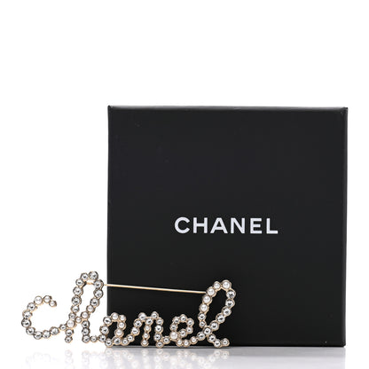 Chanel Metal Glass Swirling Pearls Brooch Pin Gold 5 of 5