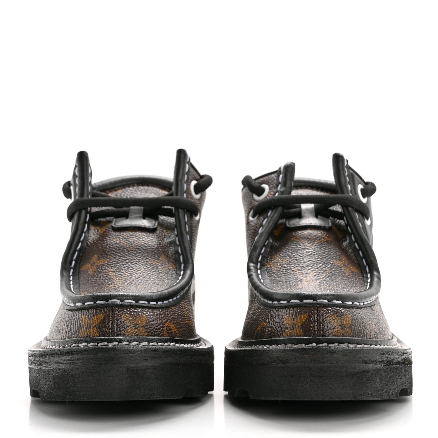 Monogram Calfskin Beaubourg Platform Derby Shoes 36.5 Brown