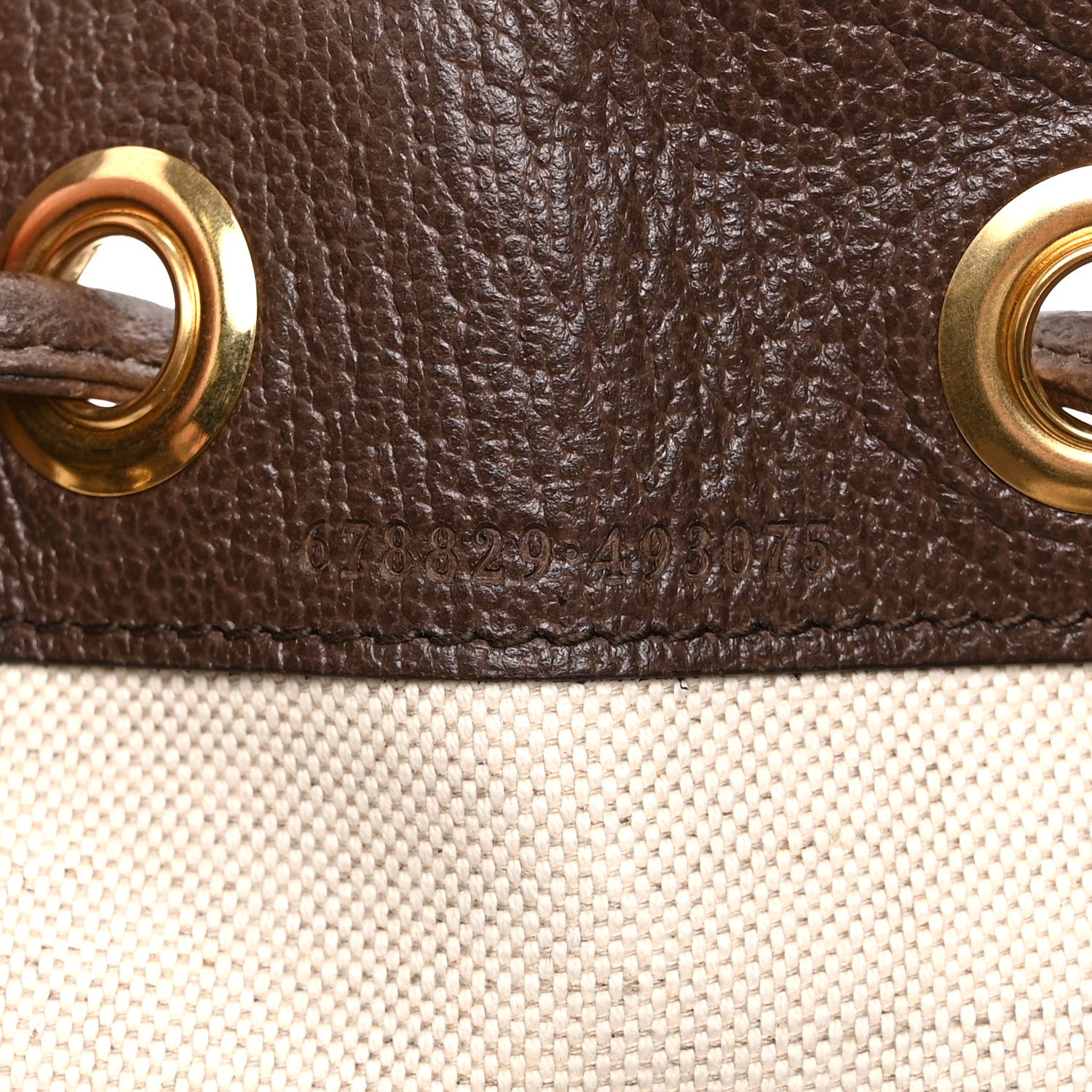 Gucci Monogram Jumbo GG Textured Dollar Calfskin Web Double Buckle Backpack Camel Ebony New Acero 7 of 11