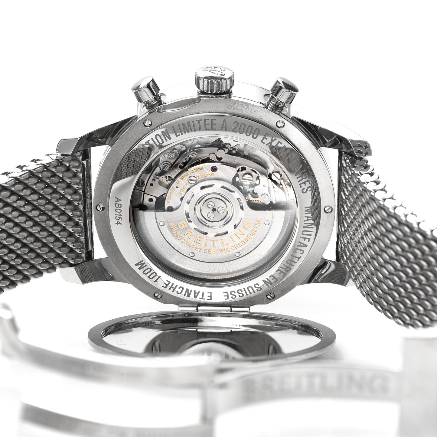 Stainless Steel 43mm Transocean Chronograph Limited Edition Watch Ivory AB0154