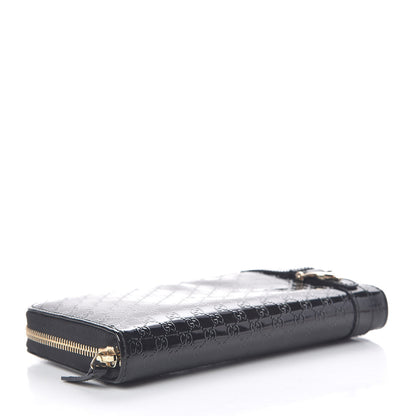 Gucci Patent Microguccissima Nice Zip Around Wallet Black 4 of 8
