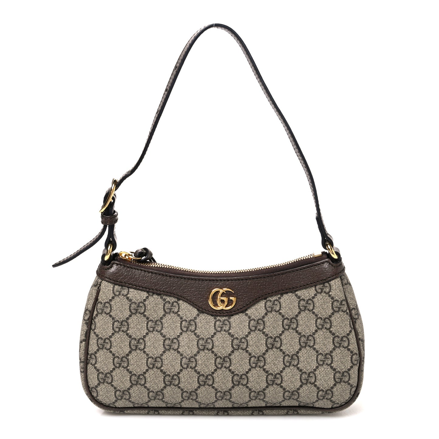GG Supreme Monogram Textured Dollar Calfskin Small Ophidia Hobo Beige Ebony New Acero