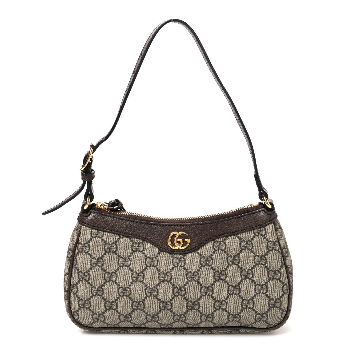 Gucci GG Supreme Monogram Textured Dollar Calfskin Small Ophidia Hobo Beige Ebony New Acero 1 of 10