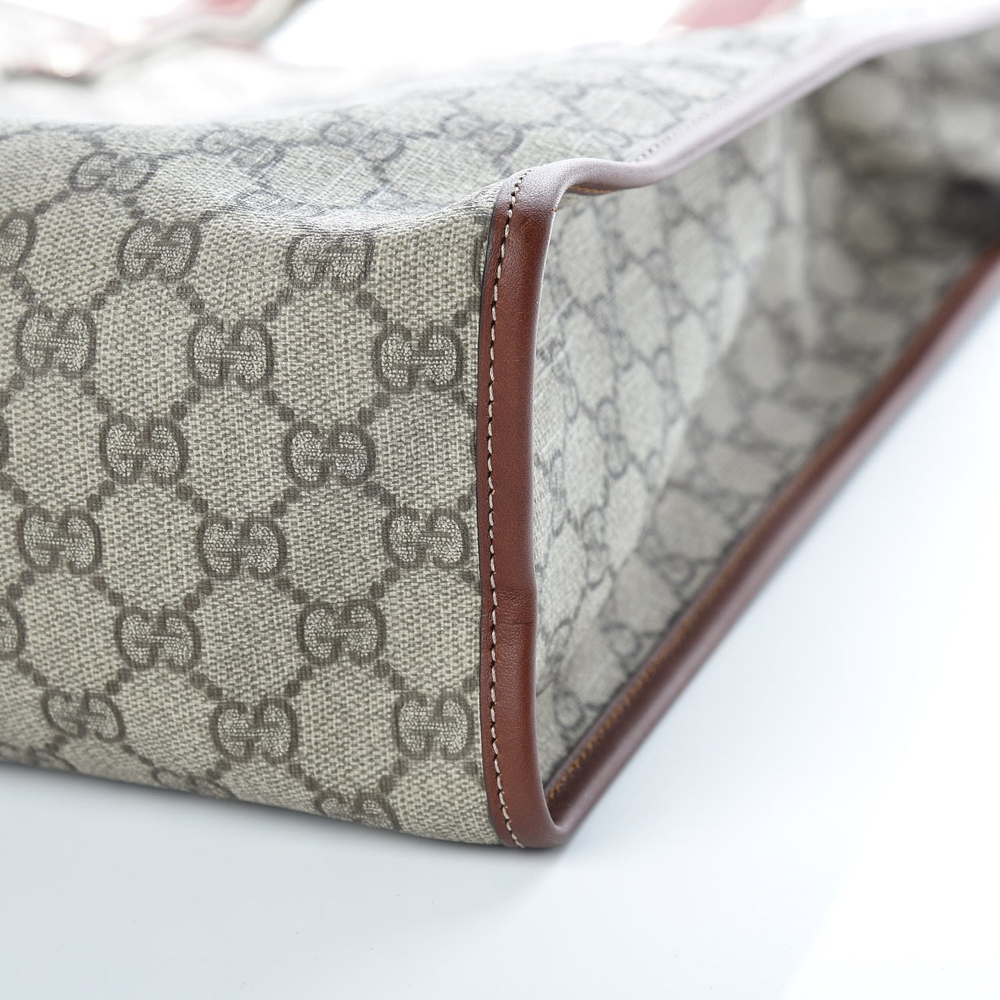 GG Plus Monogram Medium Signature Web Loop Vertical Tote Brown