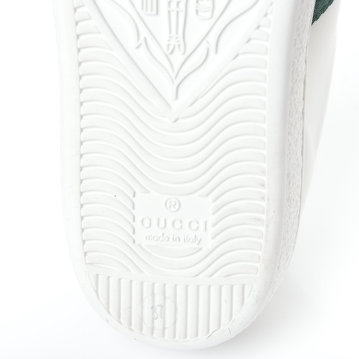 Gucci Calfskin Web Studded Arrow Ace Sneakers 37 White 7 of 7