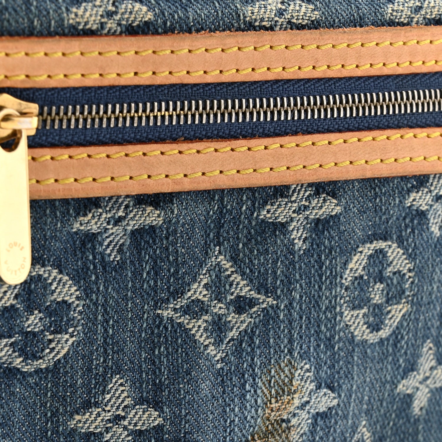 Louis Vuitton Monogram Denim Pochette Plat Clutch Blue 7 of 8