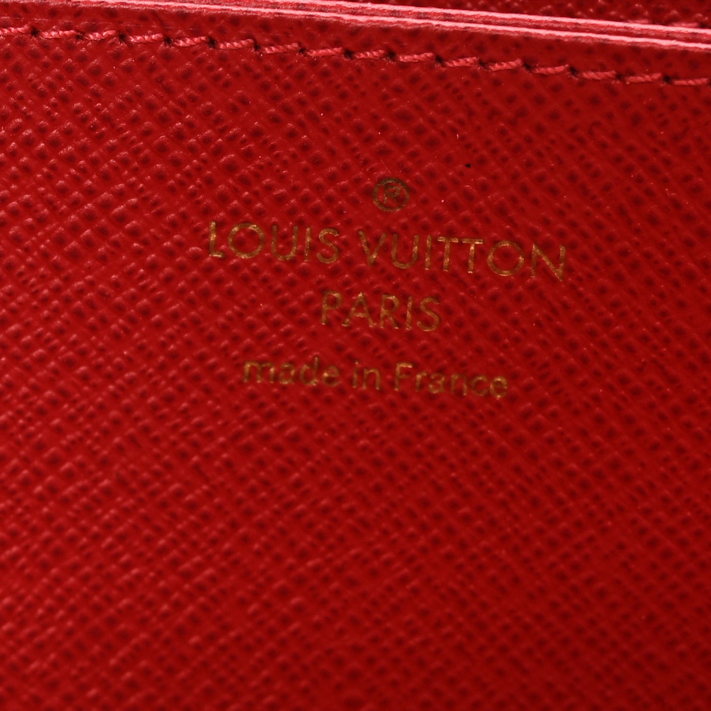 Damier Ebene Studded Zippy Wallet Cherry