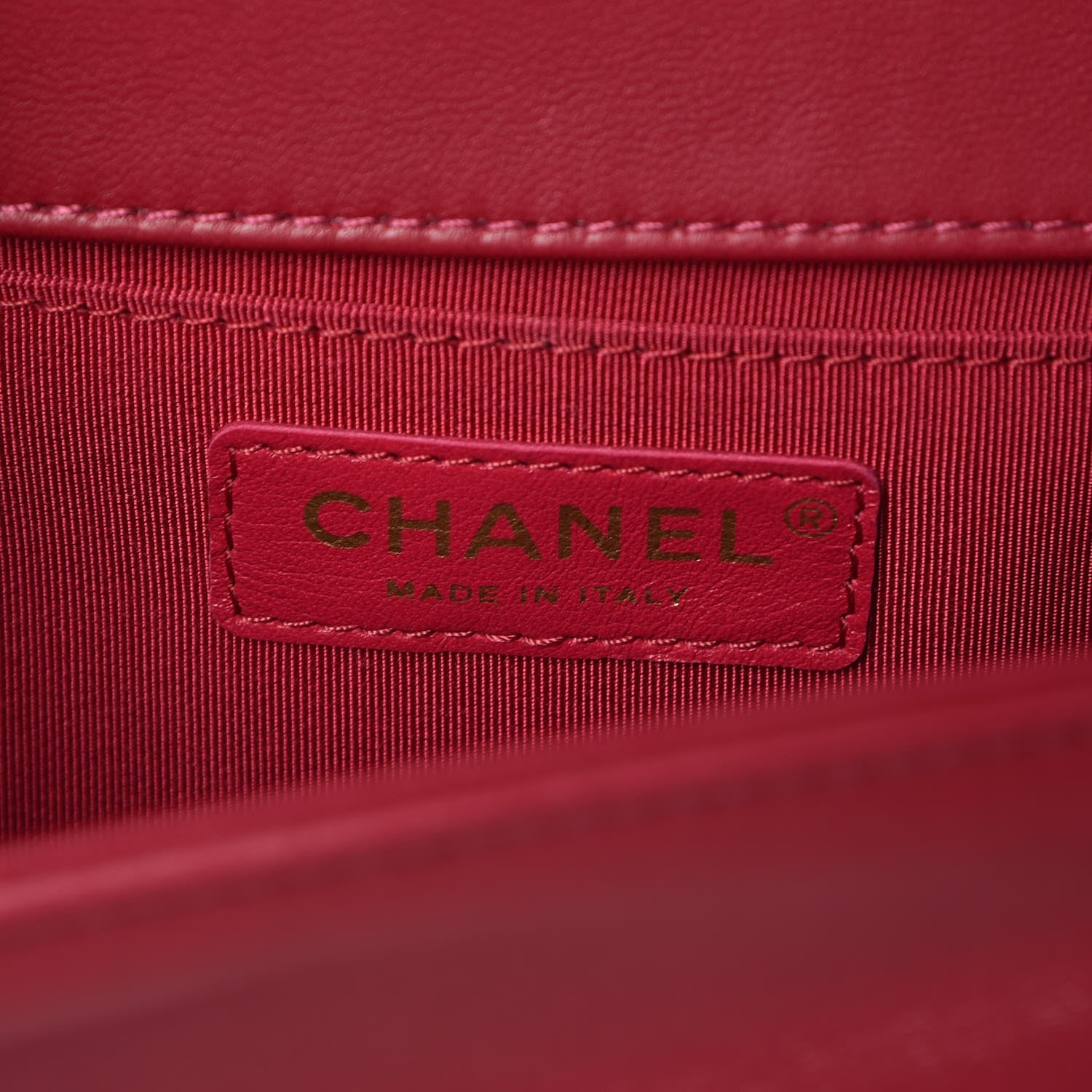 Chanel Lambskin Chevron Quilted Medium Boy Flap Dark Pink 6 of 8