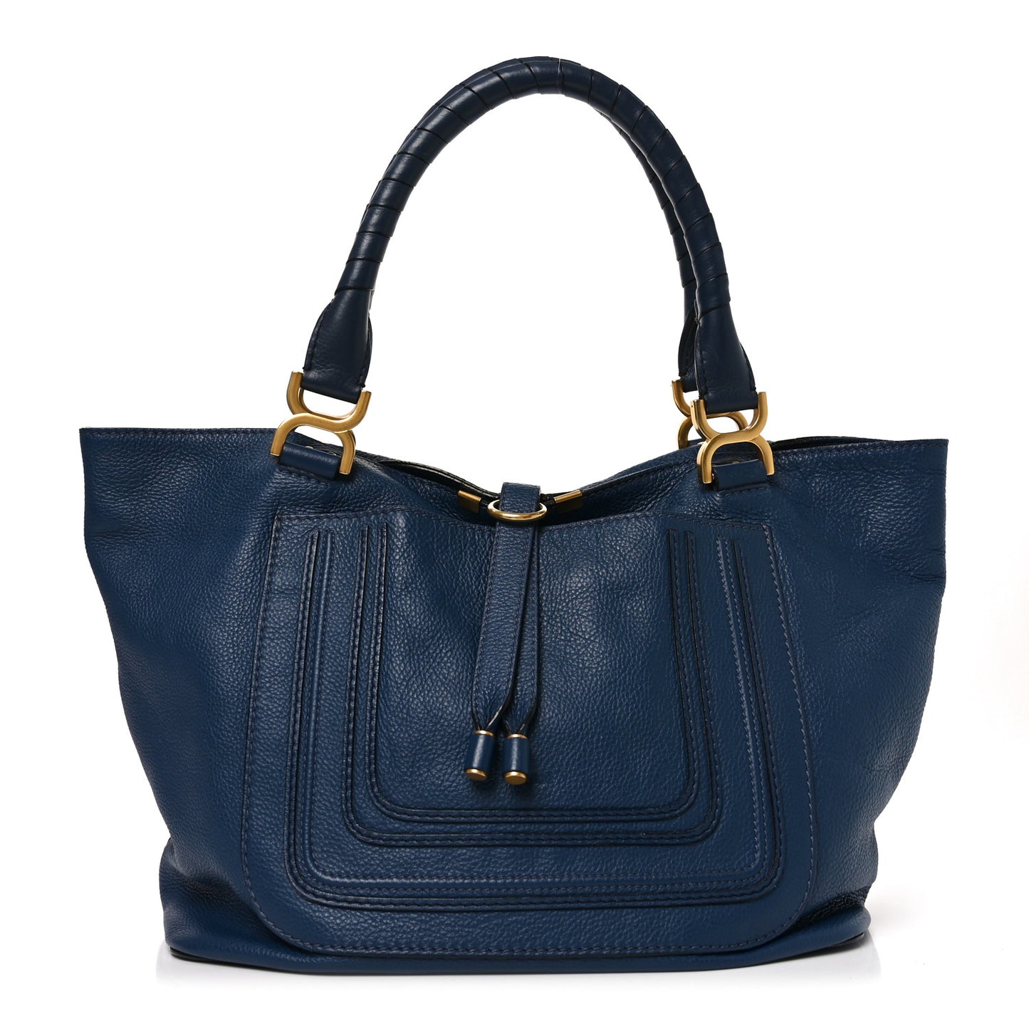 Calfskin Large New Marcie Tote Royal Navy