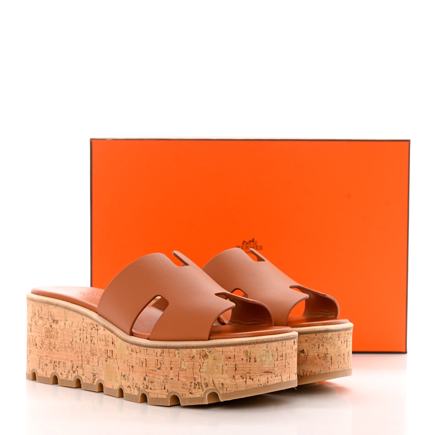 Calfskin Cork Eze 30 Sandals 37 Marron Glaise