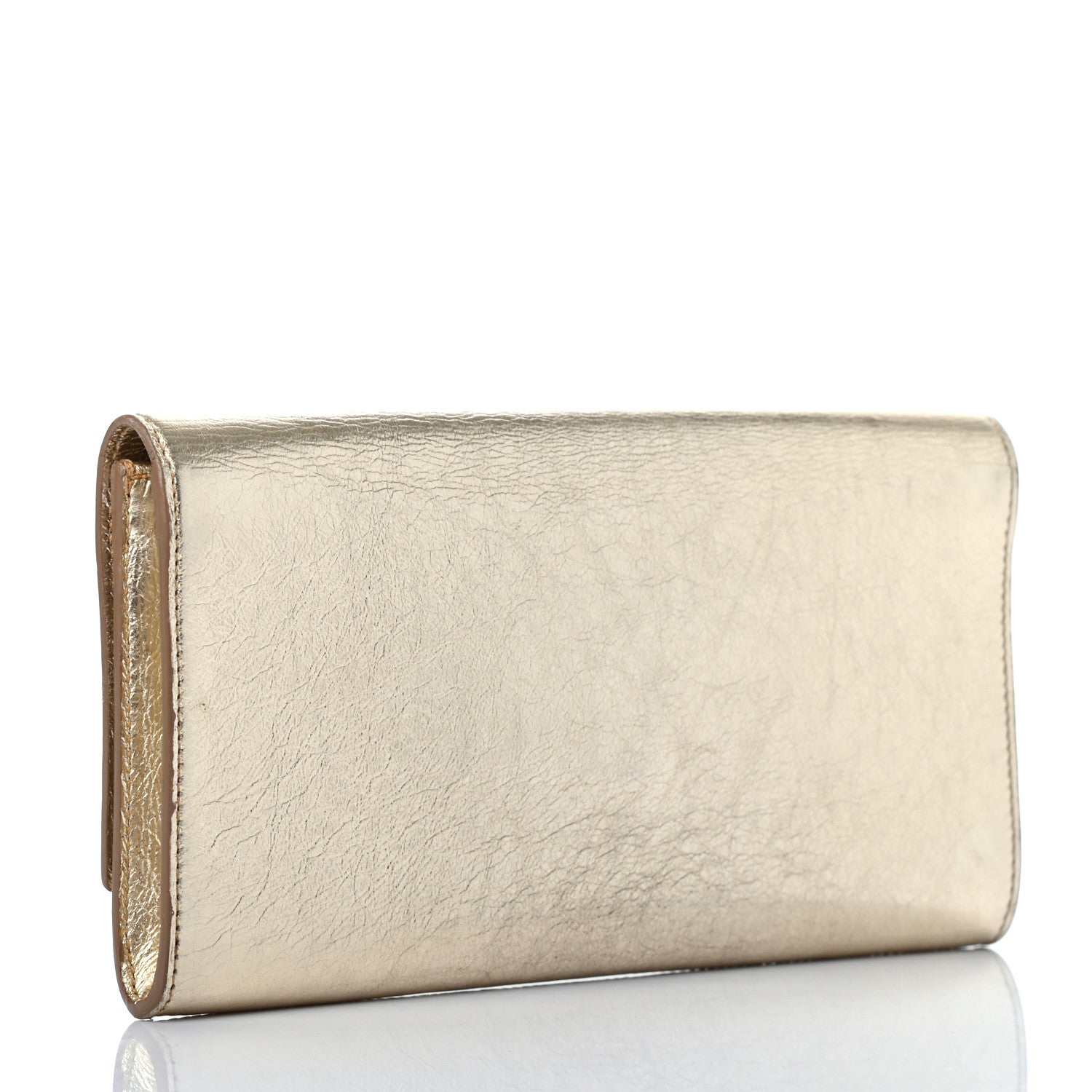 Saint Laurent Metallic Textured Calfskin Monogram Small Belle De Jour Clutch Gold 2 of 7