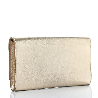 Saint Laurent Metallic Textured Calfskin Monogram Small Belle De Jour Clutch Gold 2 of 7
