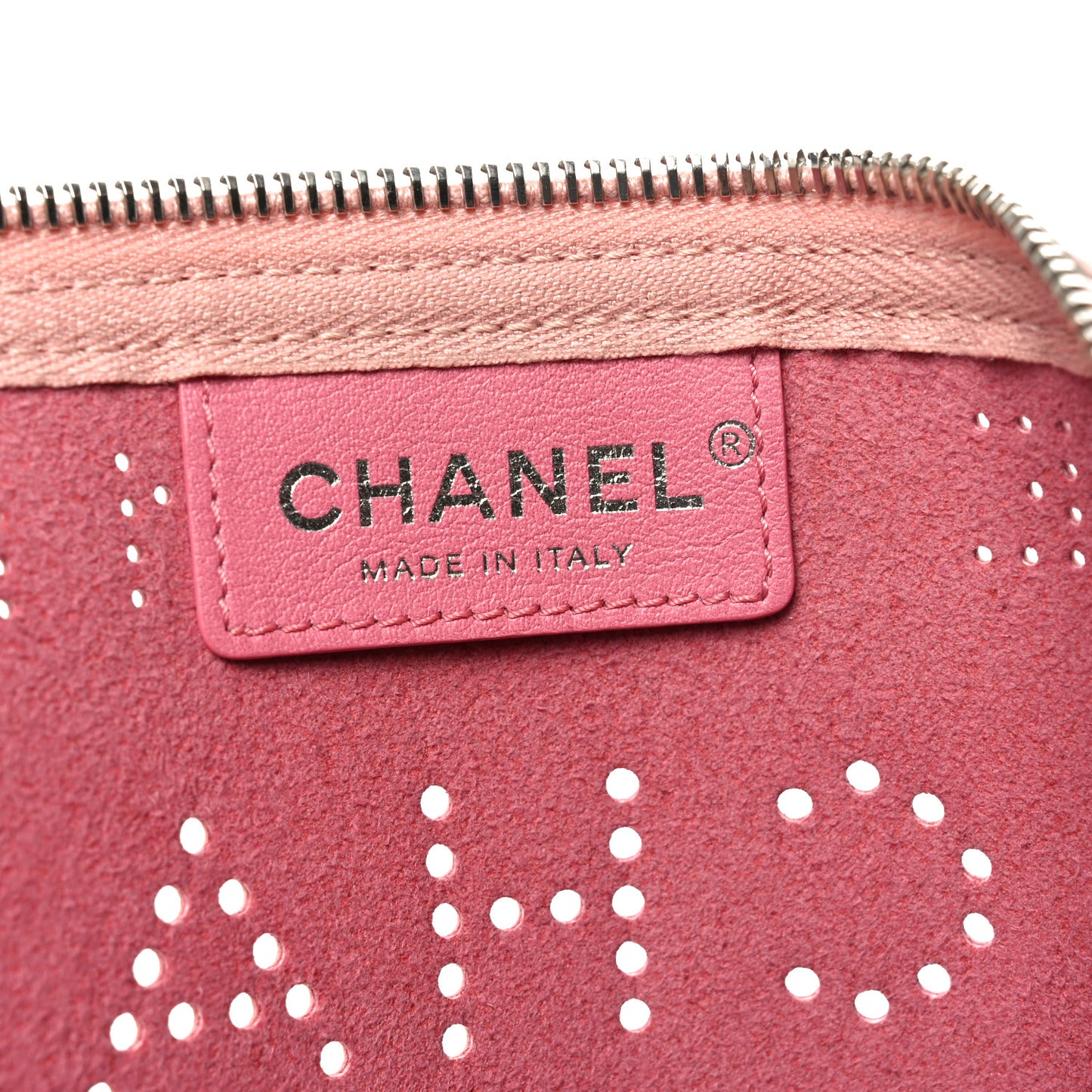 Calfskin Eyelets Clutch Pink