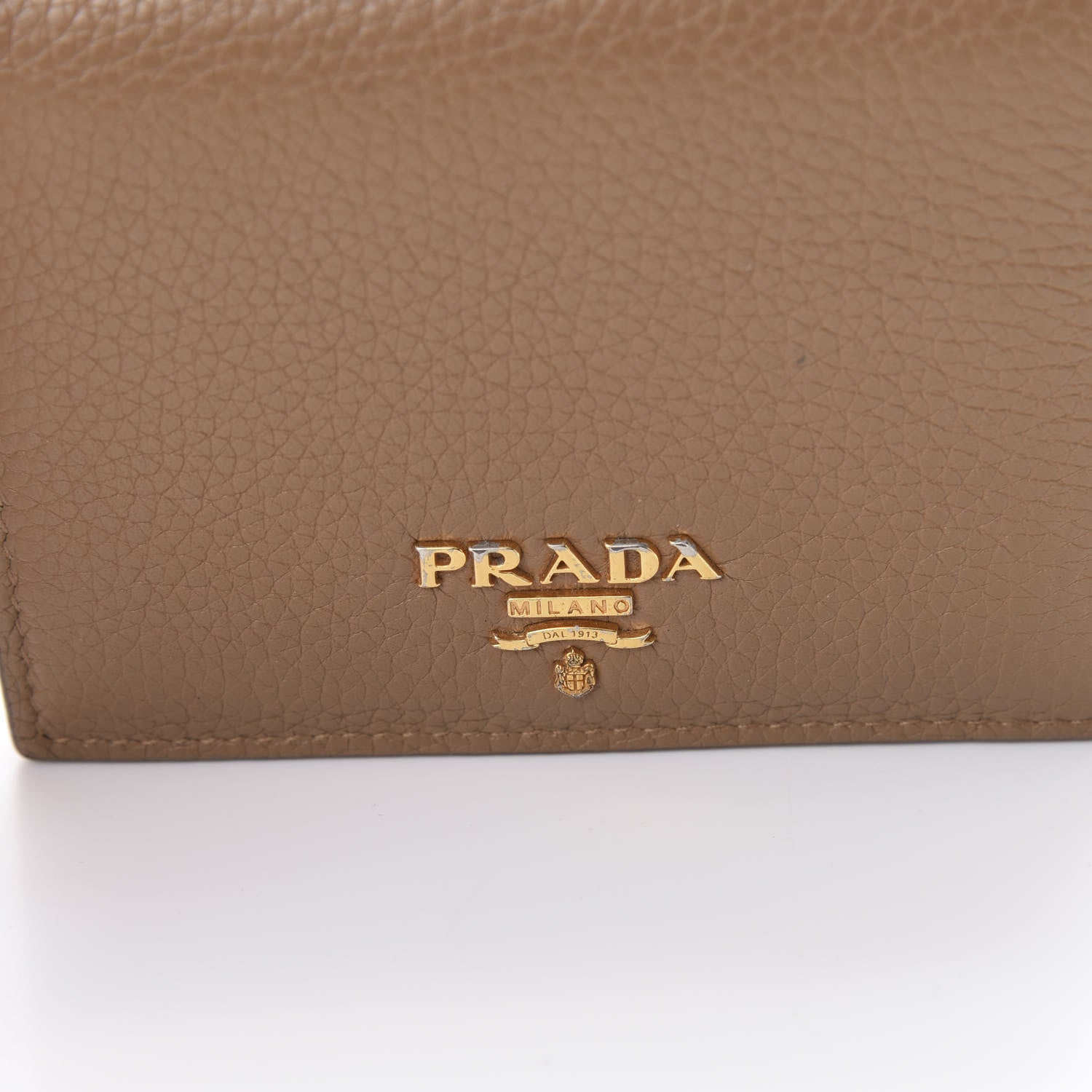 Prada Vitello Daino Small Bi-Fold Wallet Caramel 10 of 14