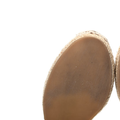 Valentino Garavani Grained Calfskin Rockstud Ankle Wrap Espadrille 15/85mm Wedges 37 Light Ivory 8 of 9