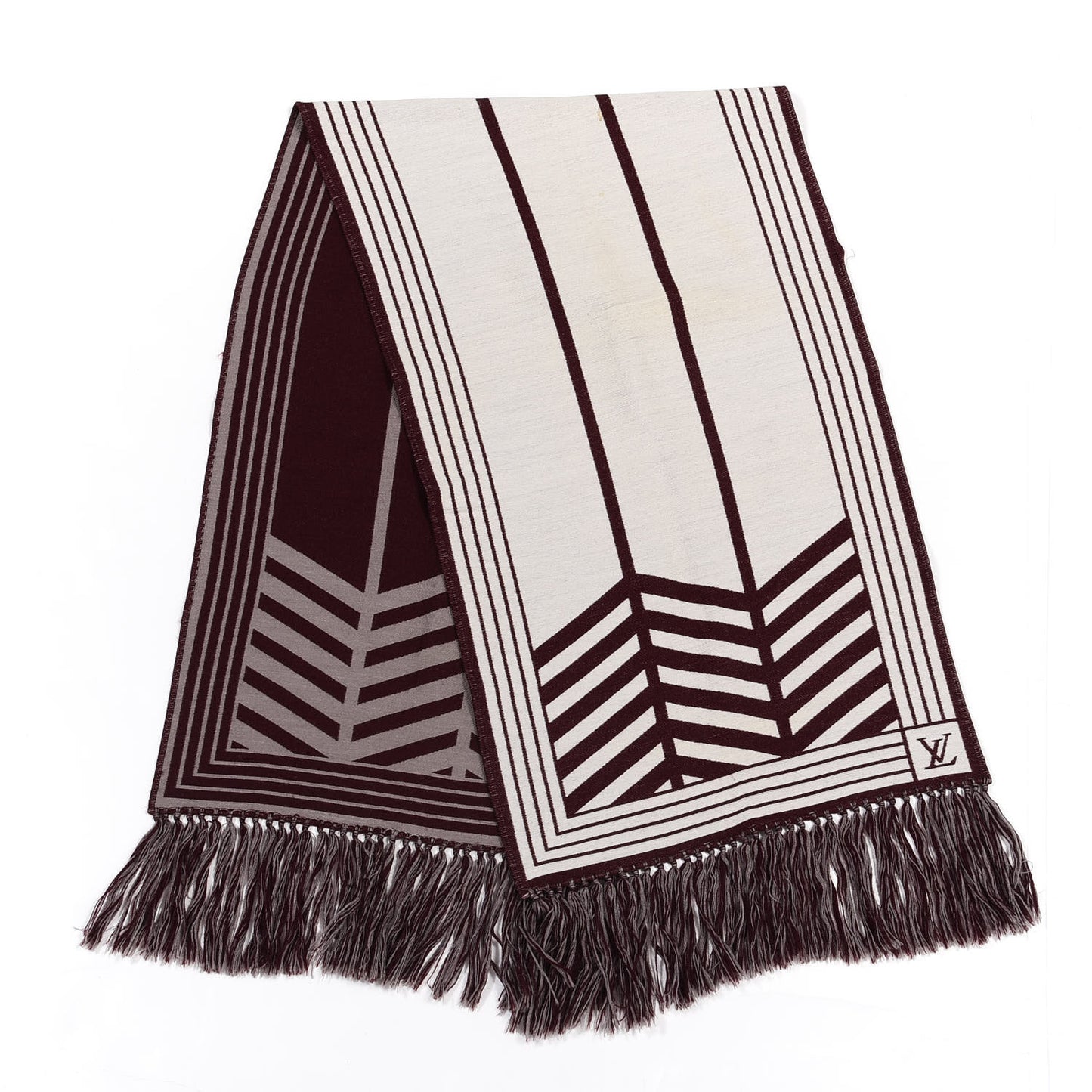 Wool Silk Karakoram Scarf Brown White