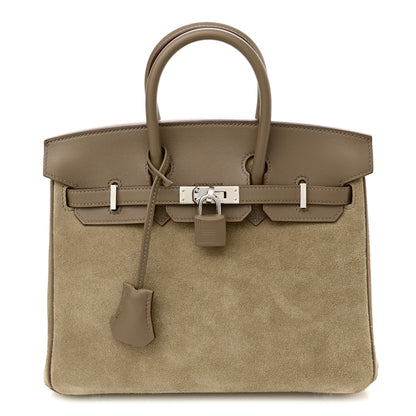 Hermes Veau Doblis Swift Grizzly Birkin 25 Etoupe 1 of 12