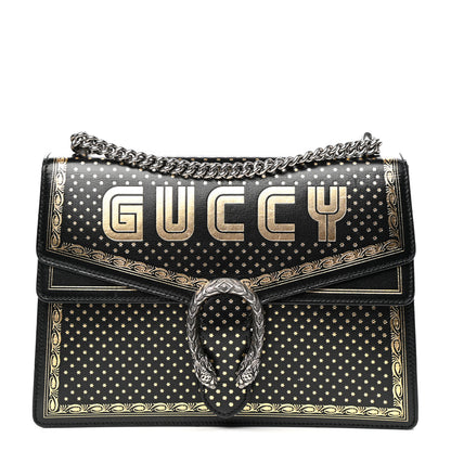 Gucci X SEGA Calfskin GUCCY Stars Medium Dionysus Shoulder Bag Black Gold 1 of 13