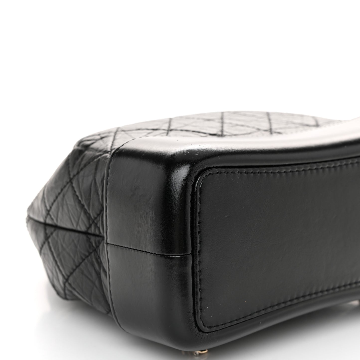 Aged Calfskin Quilted Small Gabrielle Backpack Black