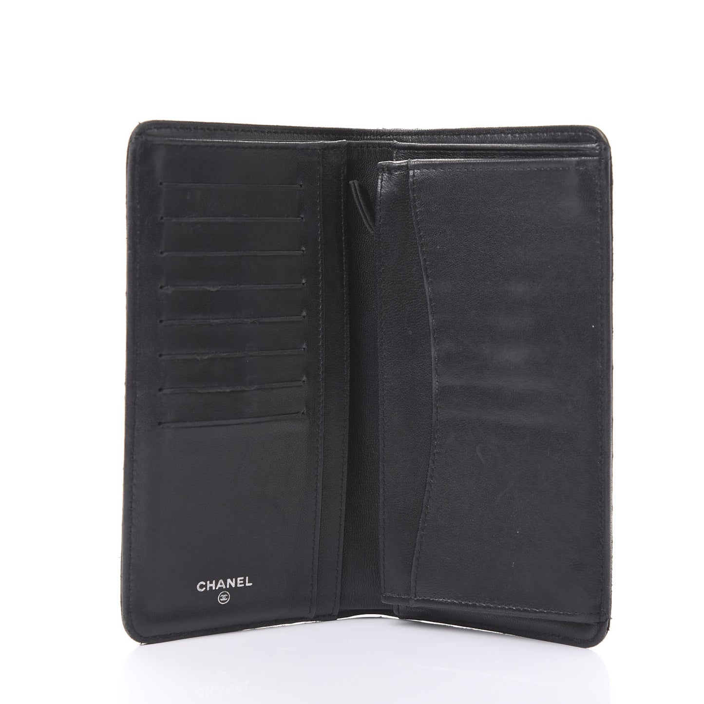 Lambskin Quilted Yen Wallet Black