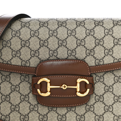 Gucci GG Supreme Monogram Horsebit 1955 Shoulder Bag Beige Brown Sugar 9 of 13