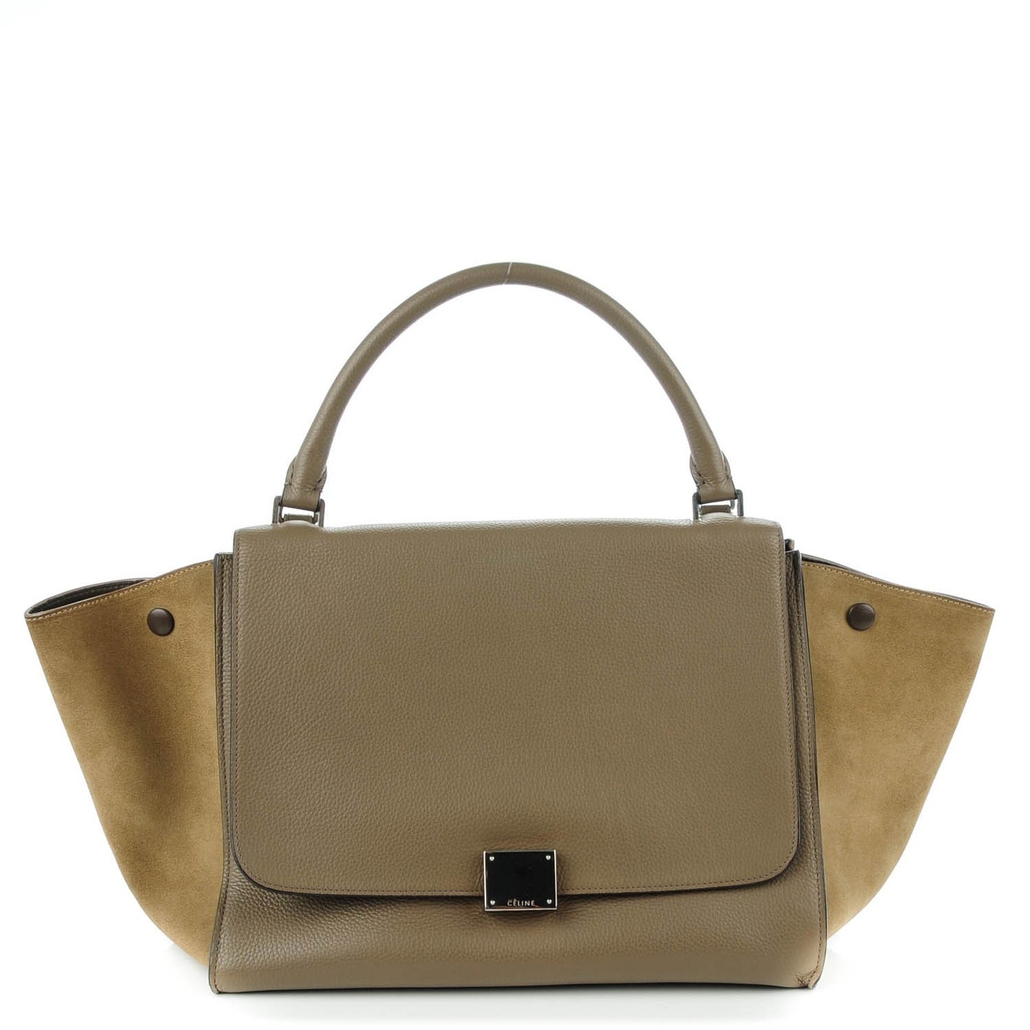 Drummed Calfskin Suede Medium Trapeze Dune