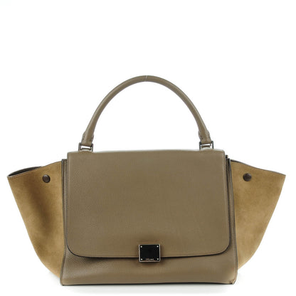 Celine Drummed Calfskin Suede Medium Trapeze Dune 1 of 7