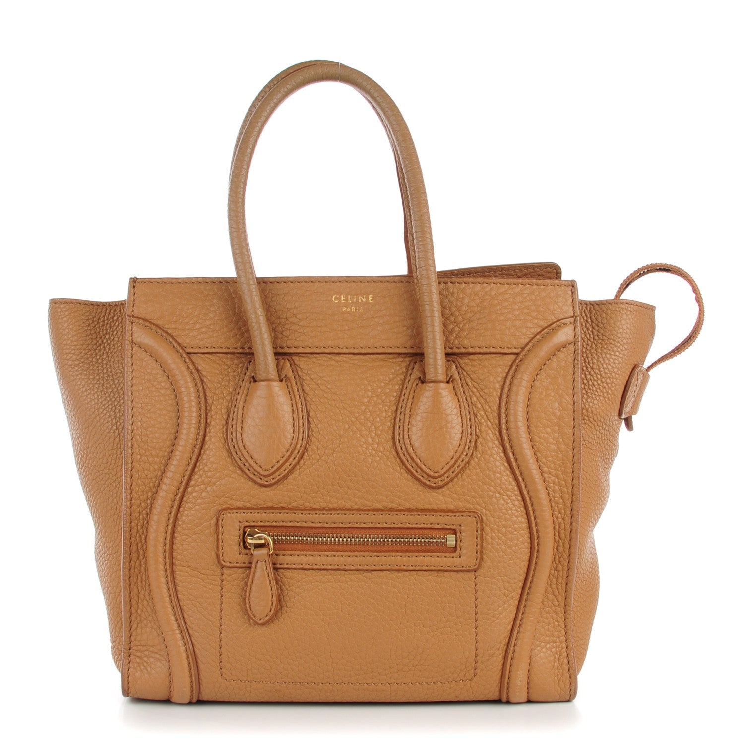 Celine Pebbled Calfskin Micro Luggage Camel 1 of 12