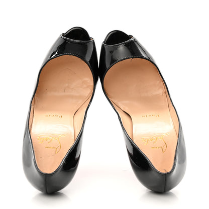 Christian Louboutin Patent Lady Peep 150 Pumps 37 Black 5 of 11
