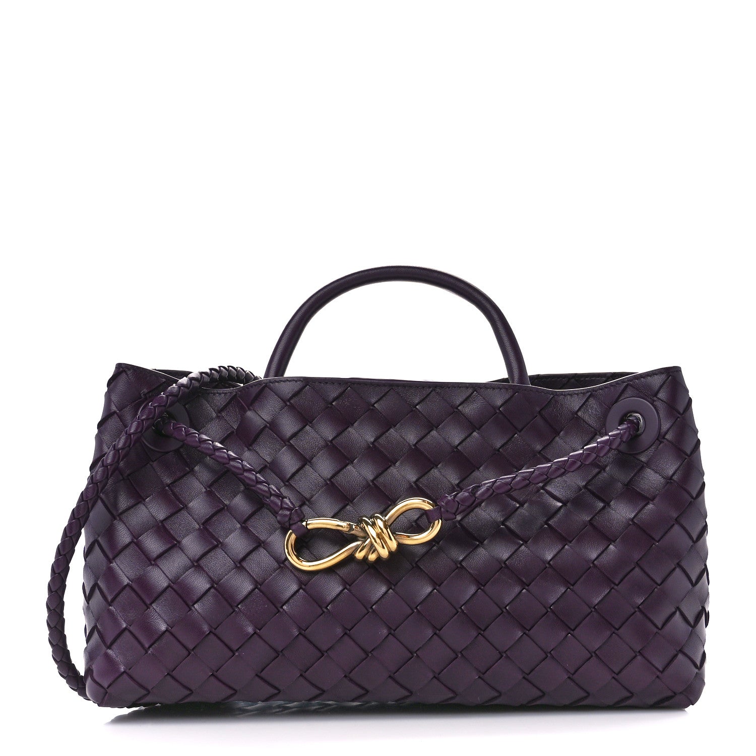 Bottega Veneta Nappa Intrecciato Small East West Andiamo Shoulder Bag Dark Mystic 1 of 12