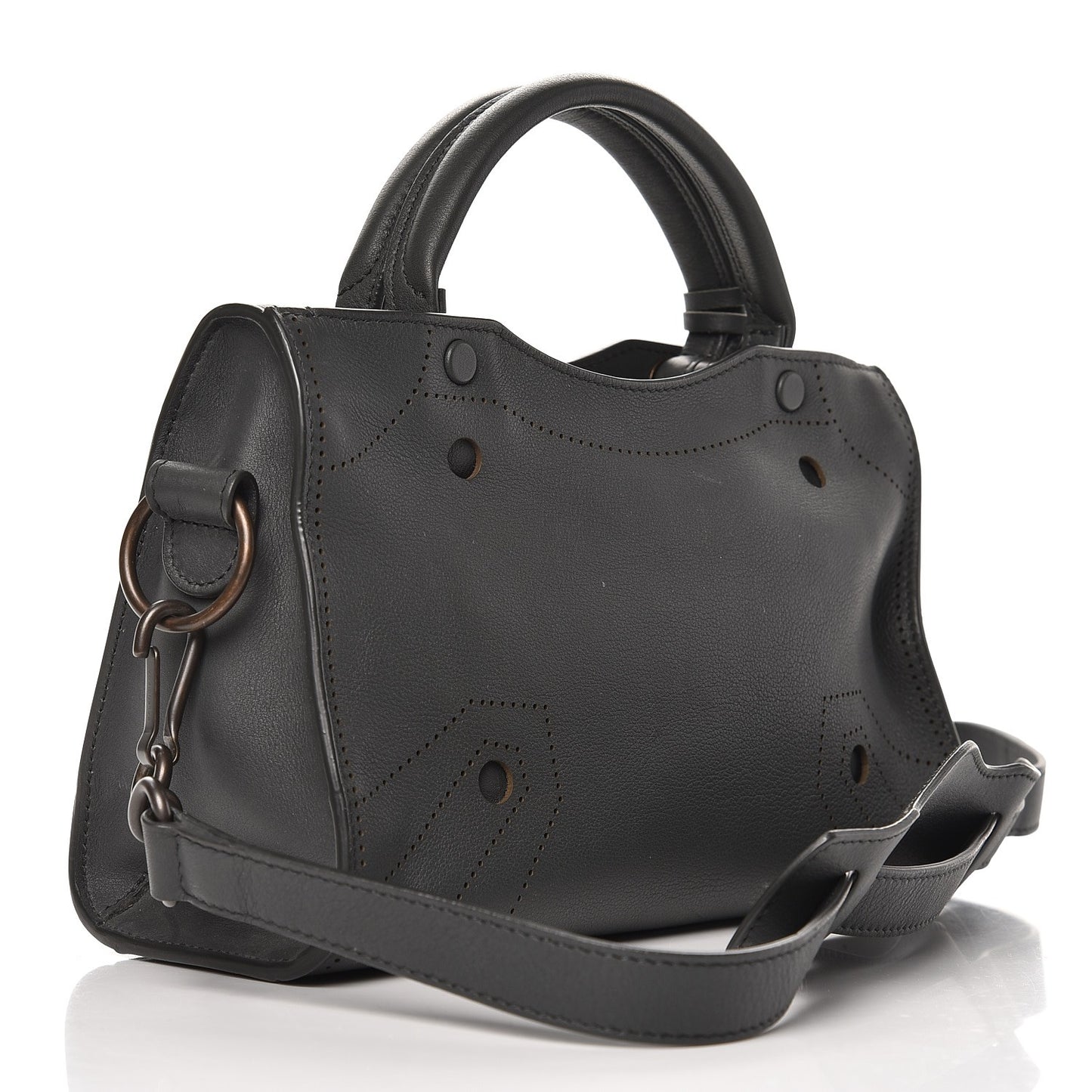 Veau Soyeux Perforated Blackout Hardware Mini City Gris Fossile