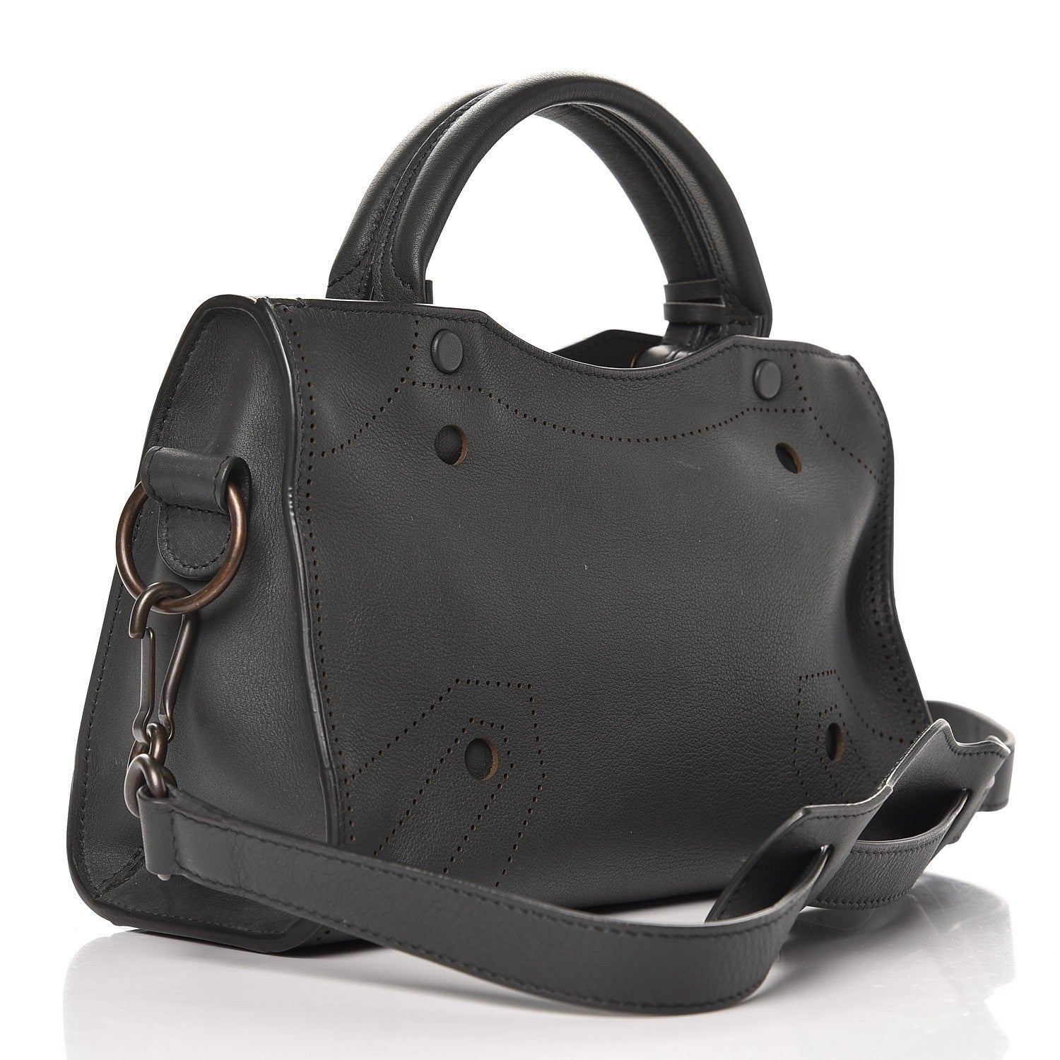 Balenciaga Veau Soyeux Perforated Blackout Hardware Mini City Gris Fossile 3 of 7
